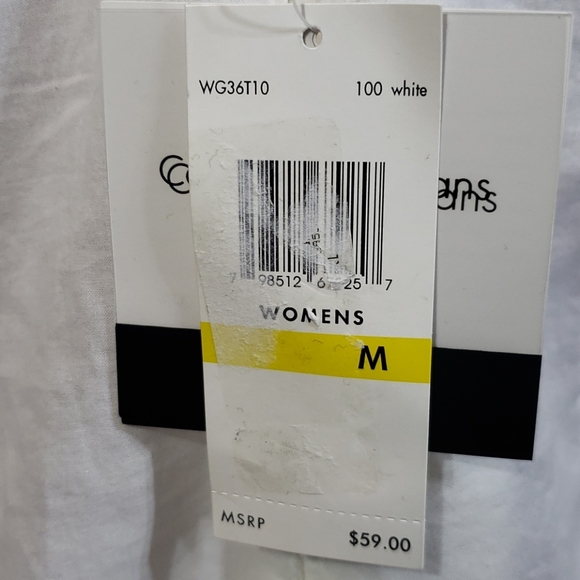 NWT Calvin Klein White Button Down Top Size Medium - Picture 6 of 9